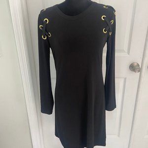 BNWT Michael Kors little black dress with cross Size small